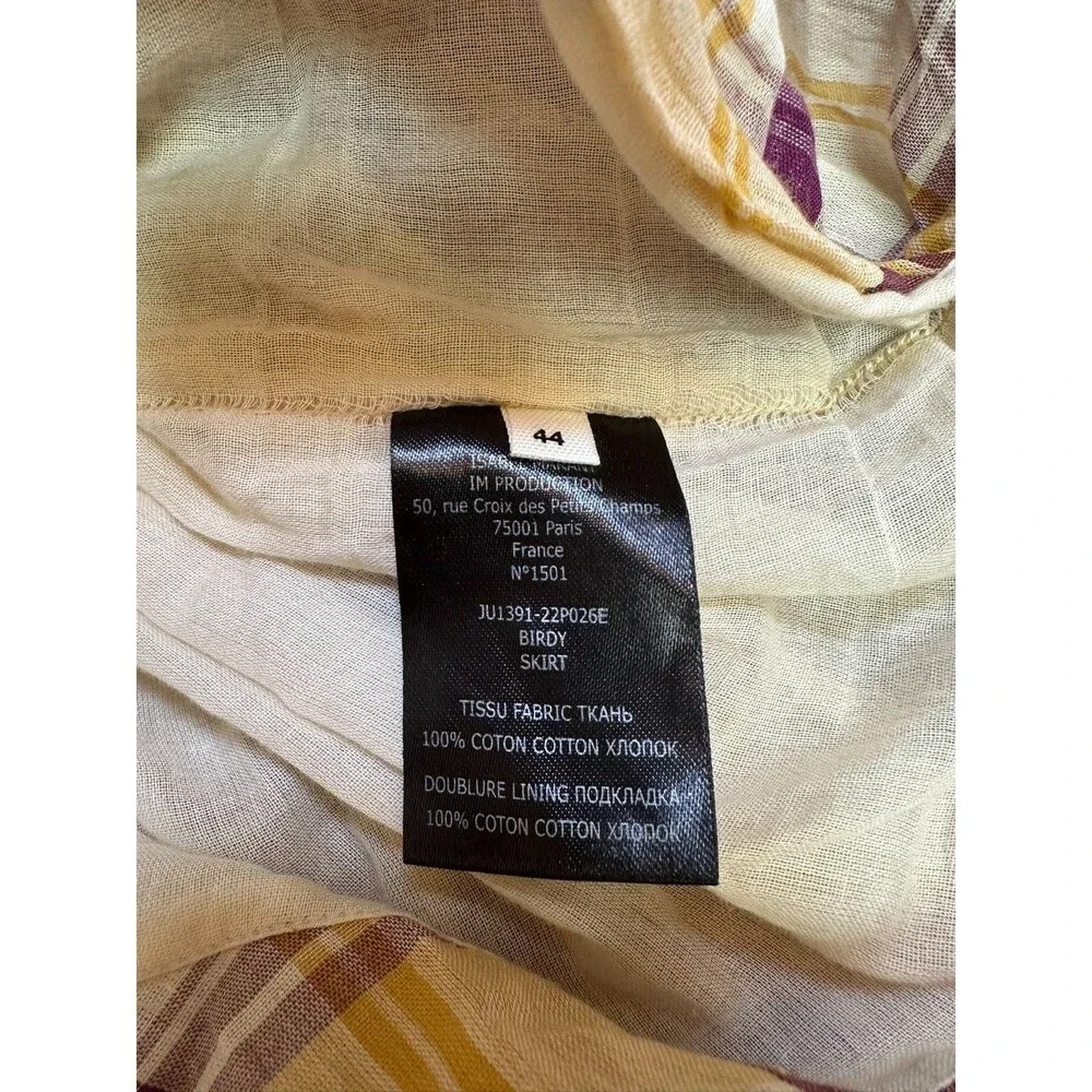 Isabel Marant Plaid Mini Skirt Chic Preppy Cotton Classic Academia Western XL